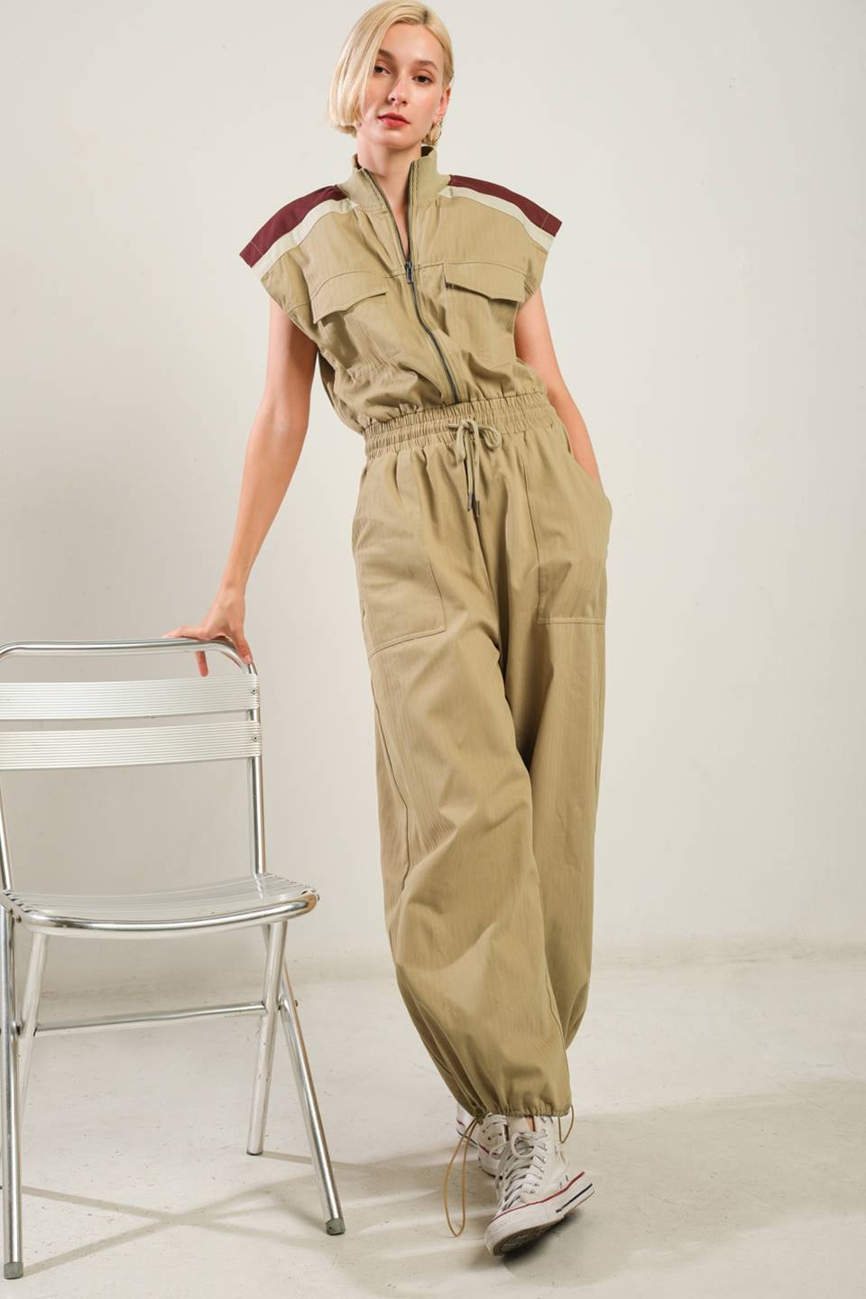 WAVE OF ELEGANCE WOVEN JUMPSUIT Flying Tomato